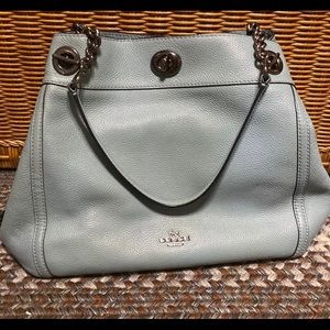 Beautiful baby blue coach purse
